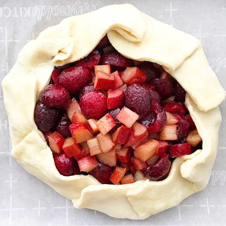 Sweet Cherry Rhubarb Galette