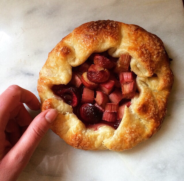 Sweet Cherry Rhubarb Galette