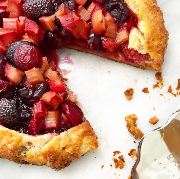 Sweet Cherry Rhubarb Galette