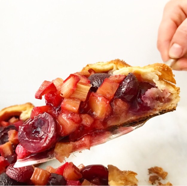 Sweet Cherry Rhubarb Galette