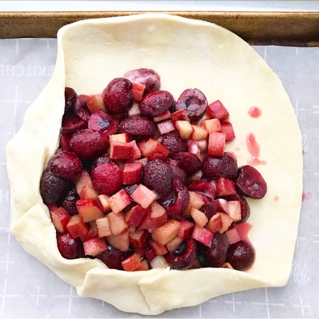 Sweet Cherry Rhubarb Galette