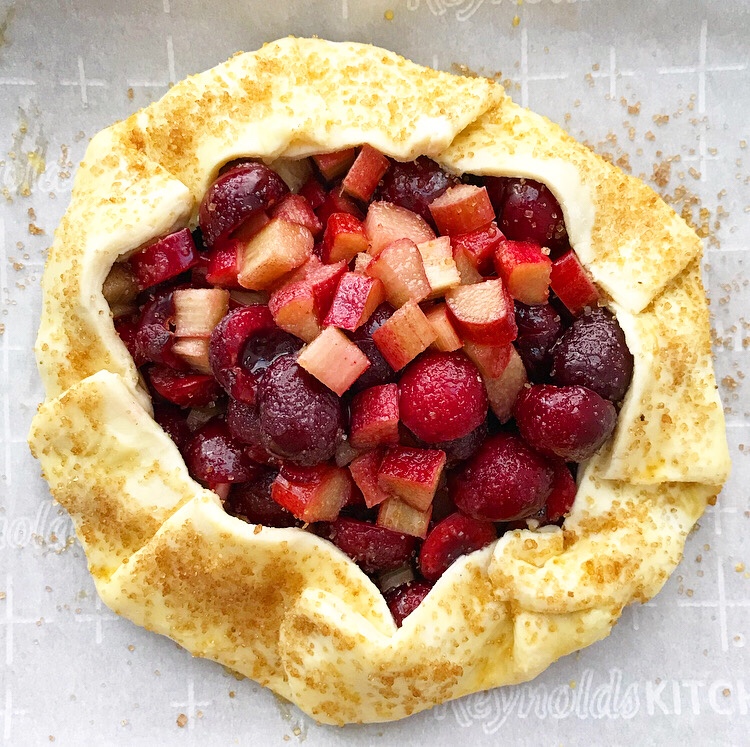Sweet Cherry Rhubarb Galette