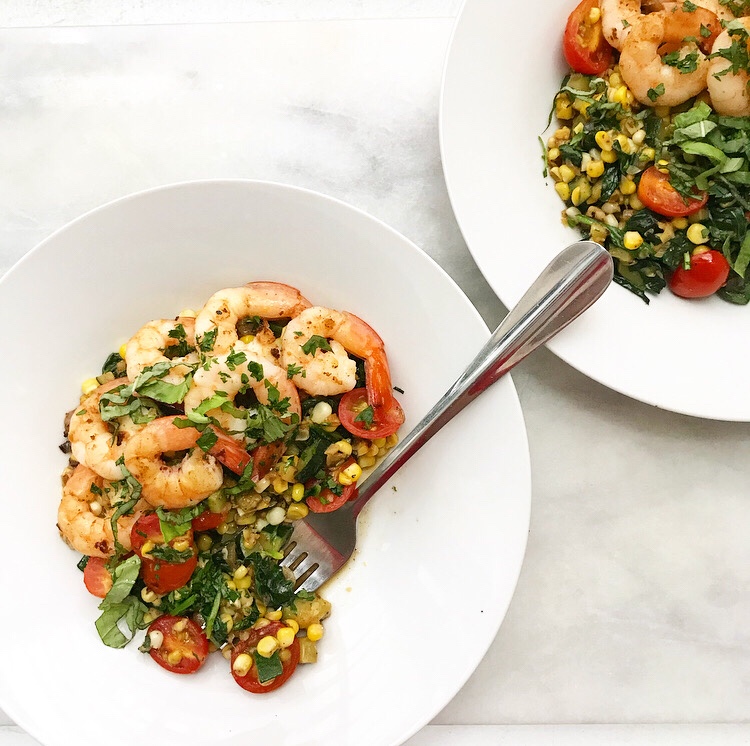 Shrimp, Corn & Zucchini Sauté