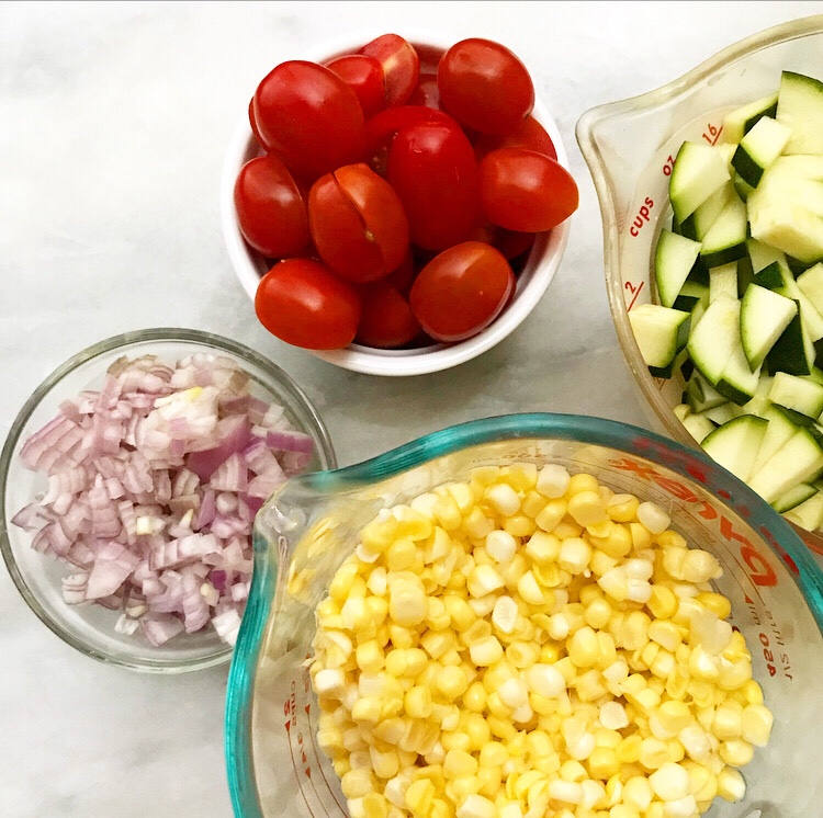 Shrimp, Corn & Zucchini Sauté