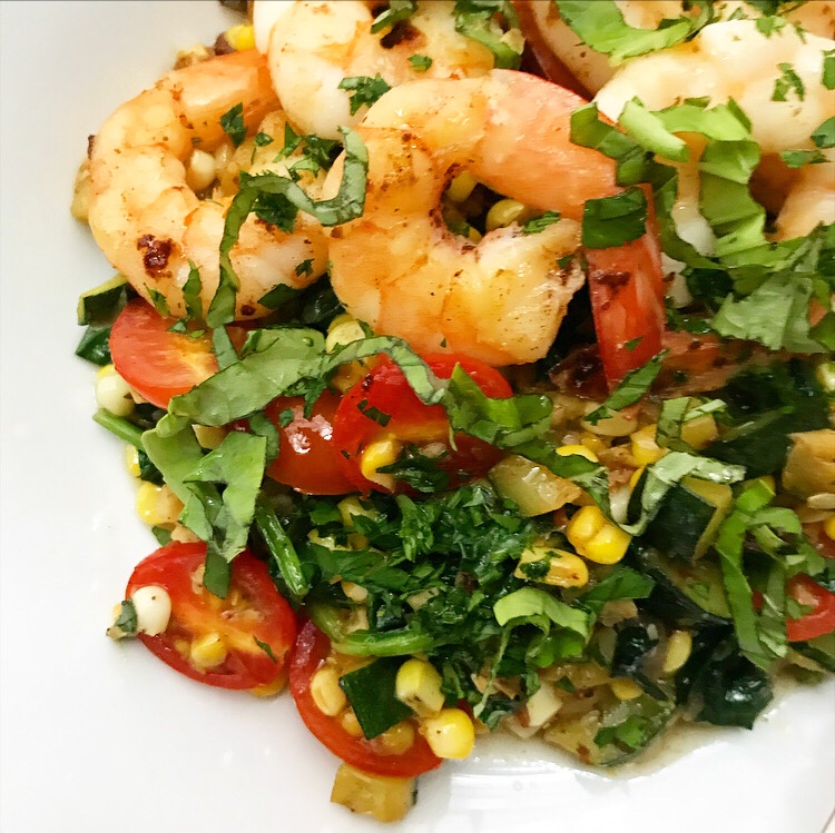Shrimp, Corn & Zucchini Sauté