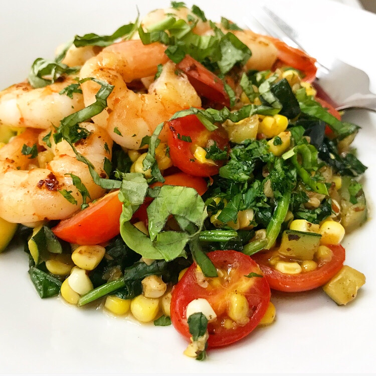 Shrimp, Corn & Zucchini Sauté