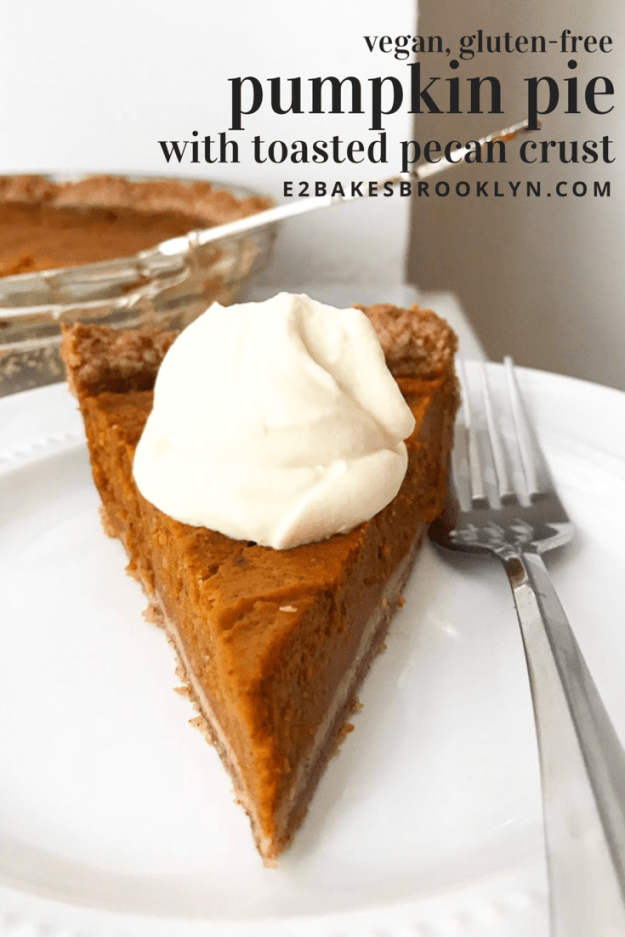Pumpkin Pie with Toasted Pecan Crust {Vegan, Gluten-Free}