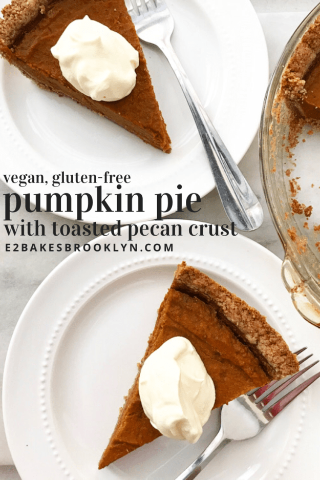 Pumpkin Pie with Toasted Pecan Crust {Vegan, Gluten-Free}