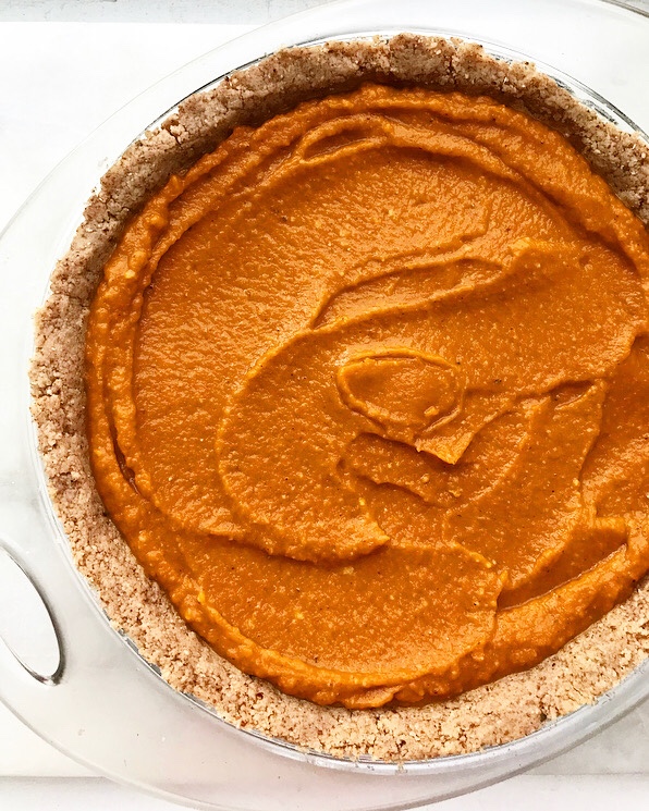 Pumpkin Pie with Toasted Pecan Crust {Vegan, Gluten-Free}