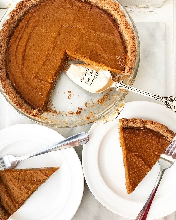 Pumpkin Pie with Toasted Pecan Crust {Vegan, Gluten-Free}