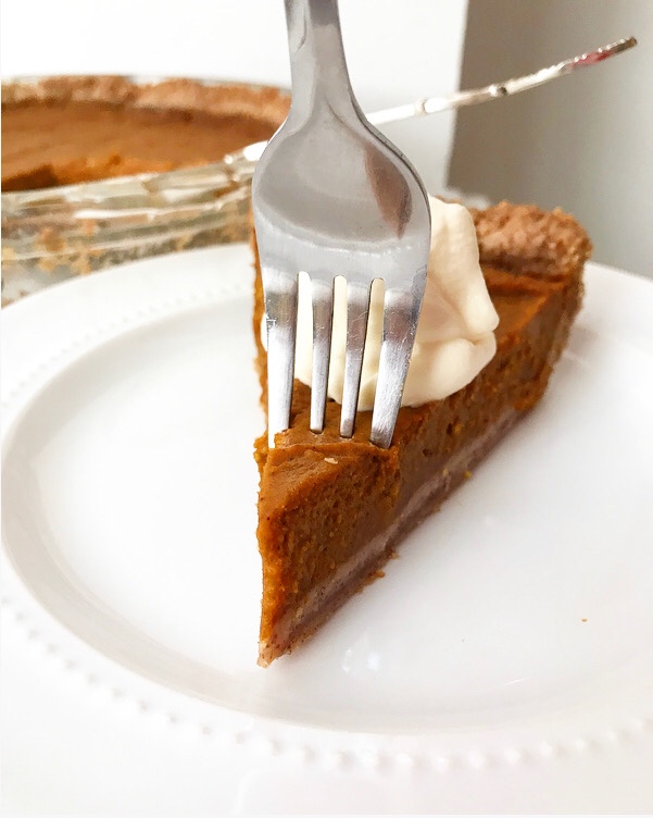 Pumpkin Pie with Toasted Pecan Crust {Vegan, Gluten-Free}