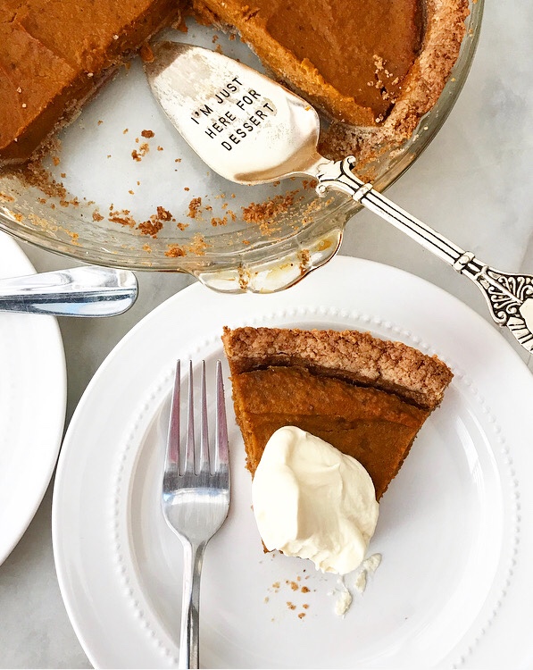 Pumpkin Pie with Toasted Pecan Crust {Vegan, Gluten-Free}