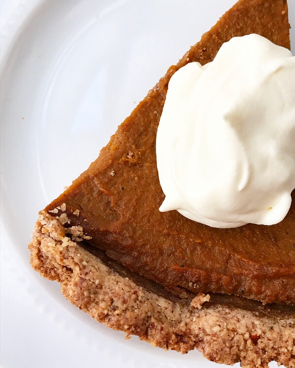 Pumpkin Pie with Toasted Pecan Crust {Vegan, Gluten-Free}