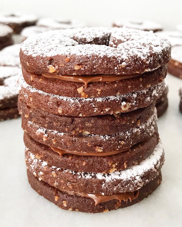 Chocolate Hazelnut Linzer Cookies