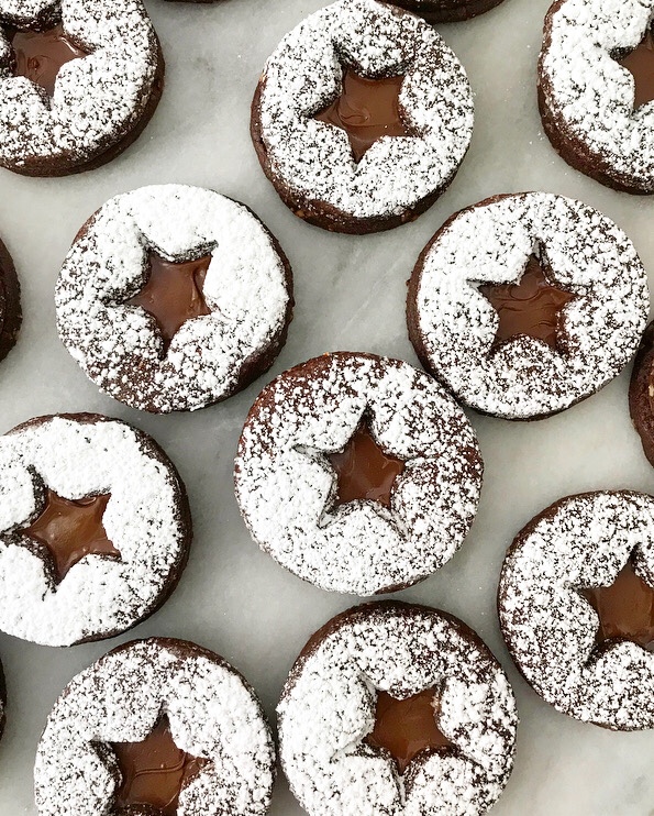 Chocolate Hazelnut Linzer Cookies