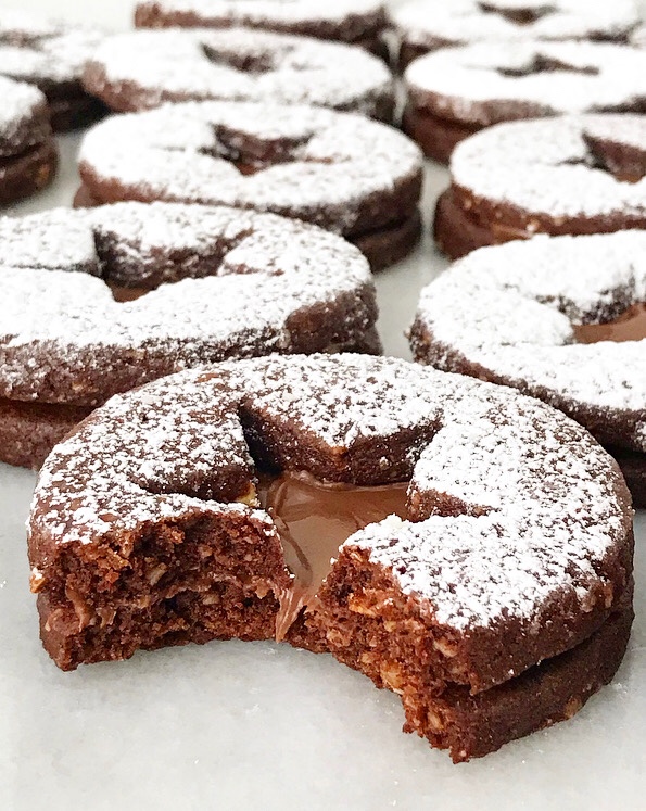 Chocolate Hazelnut Linzer Cookies