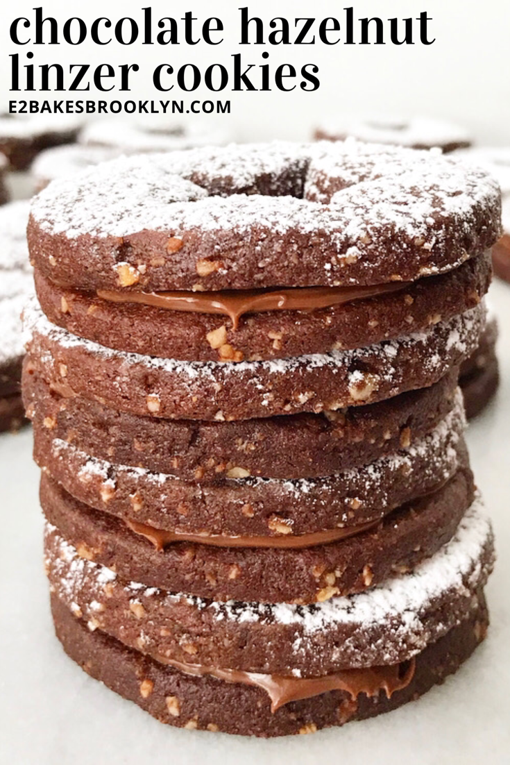 Chocolate Hazelnut Linzer Cookies