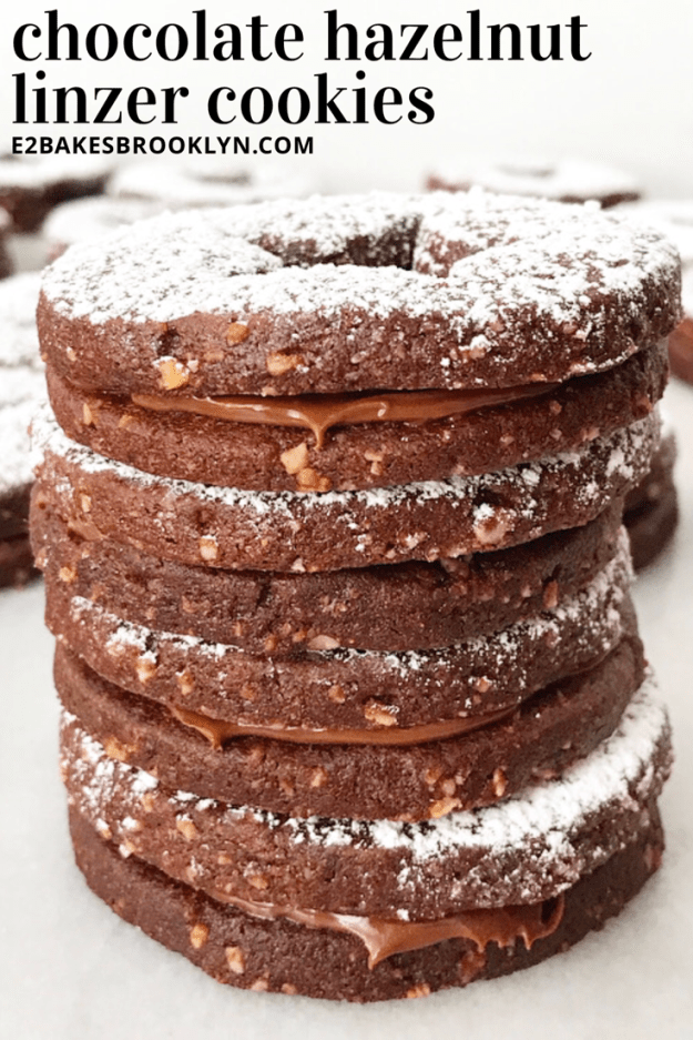 Chocolate Hazelnut Linzer Cookies