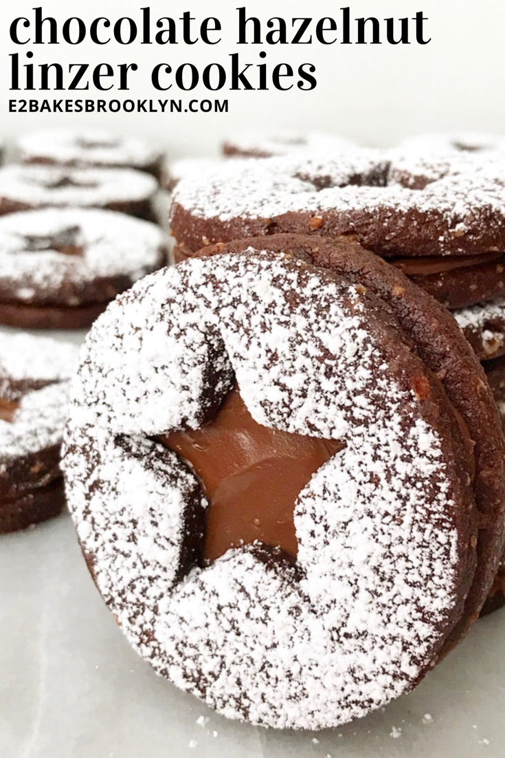 Chocolate Hazelnut Linzer Cookies