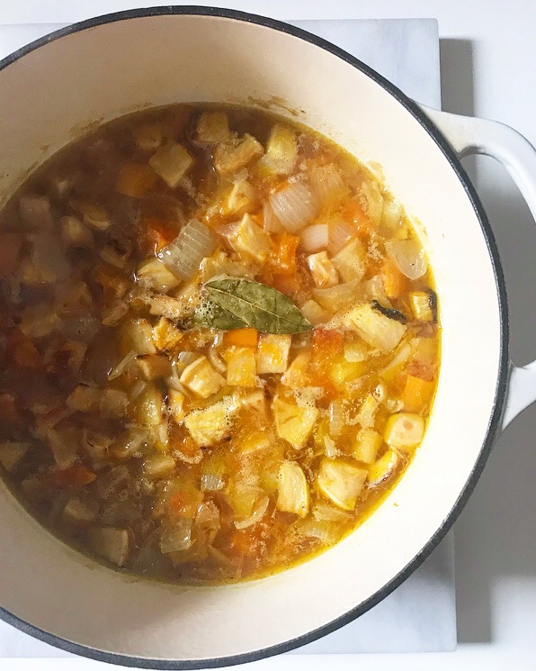Roasted Butternut Squash Soup with Maple-Chile Butternut Seeds