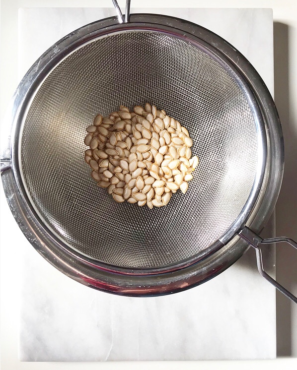 Roasted Butternut Squash Soup with Maple-Chile Butternut Seeds