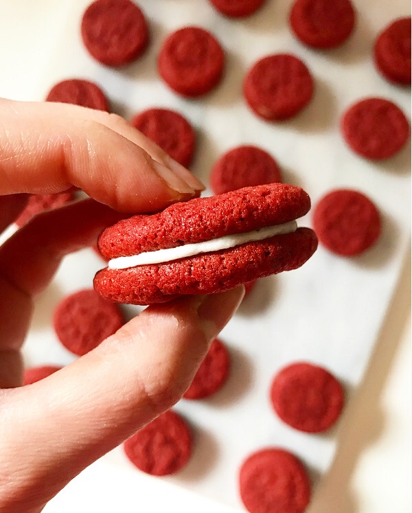 Red Velvet Sandwich Cookies