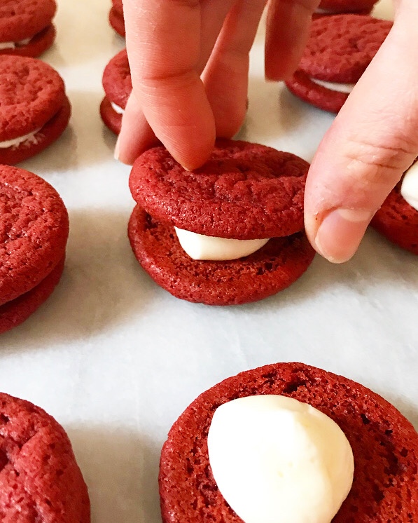Red Velvet Sandwich Cookies