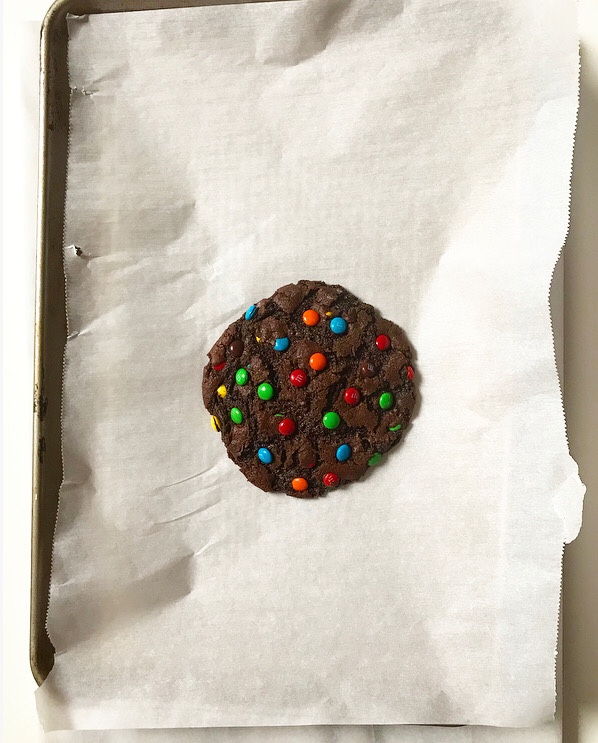 One Big Chocolate M&Ms Cookie