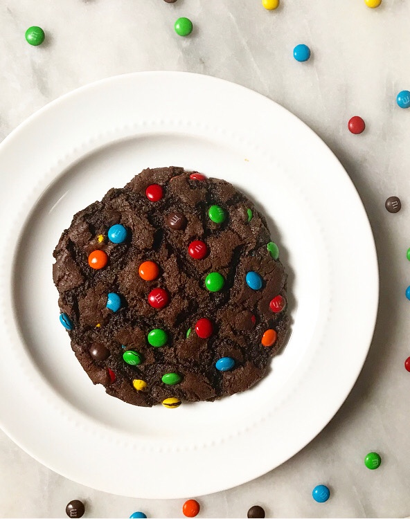 One Big Chocolate M&Ms Cookie