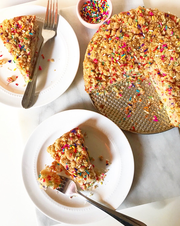 Double Funfetti Crumb Cake