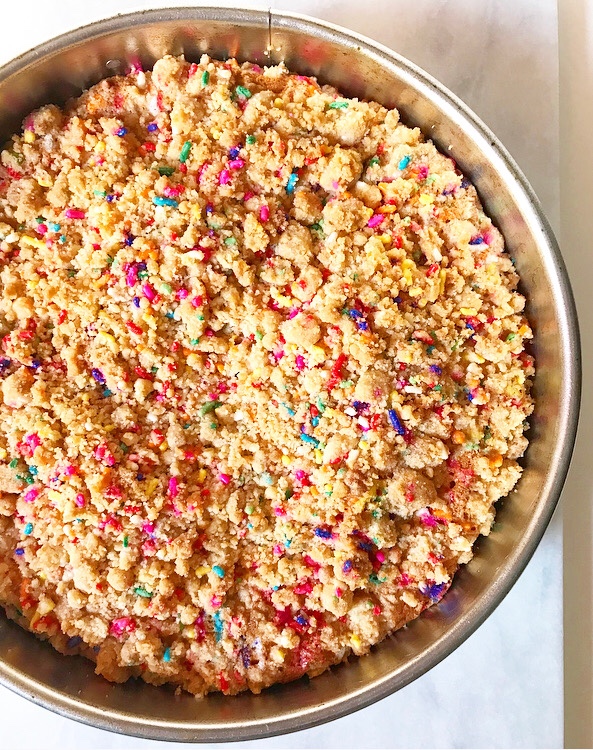 Double Funfetti Crumb Cake