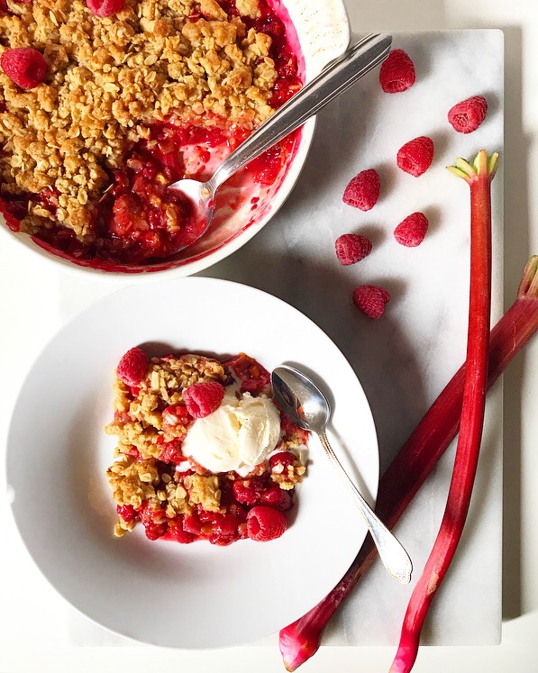 Raspberry Rhubarb Crisp