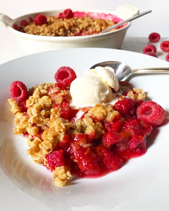 Raspberry Rhubarb Crisp