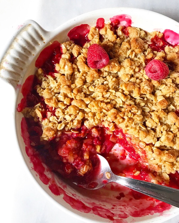 Raspberry Rhubarb Crisp