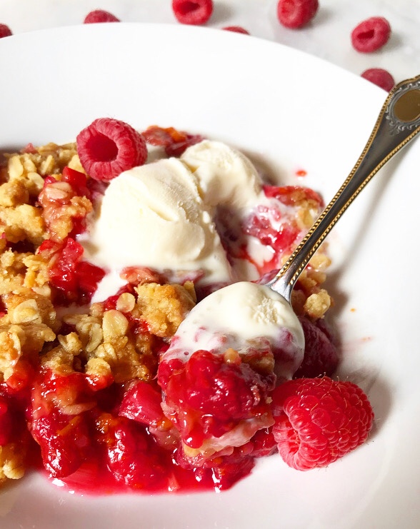 Raspberry Rhubarb Crisp