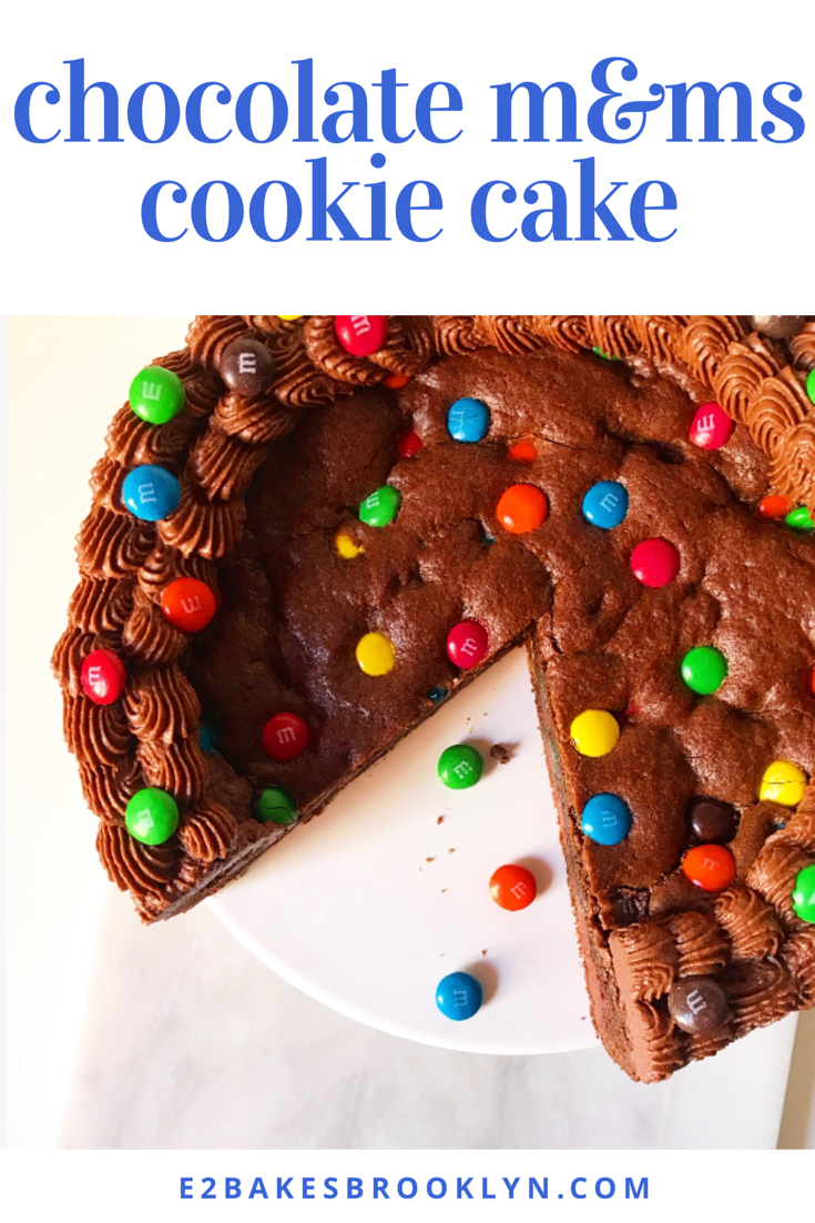 Chocolate M&Ms Cookie Cake