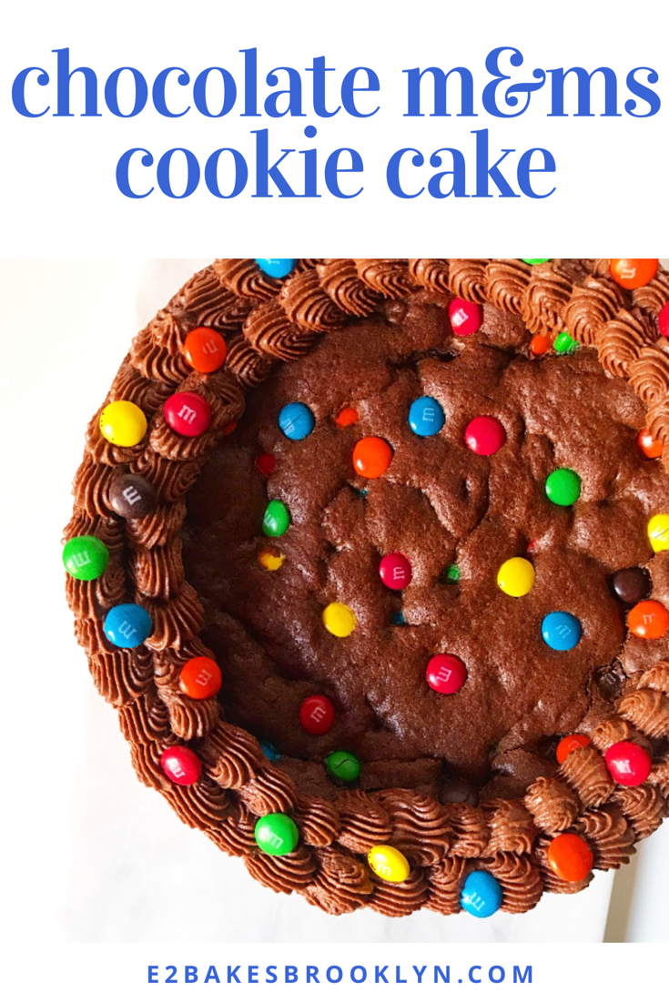 Chocolate M&Ms Cookie Cake