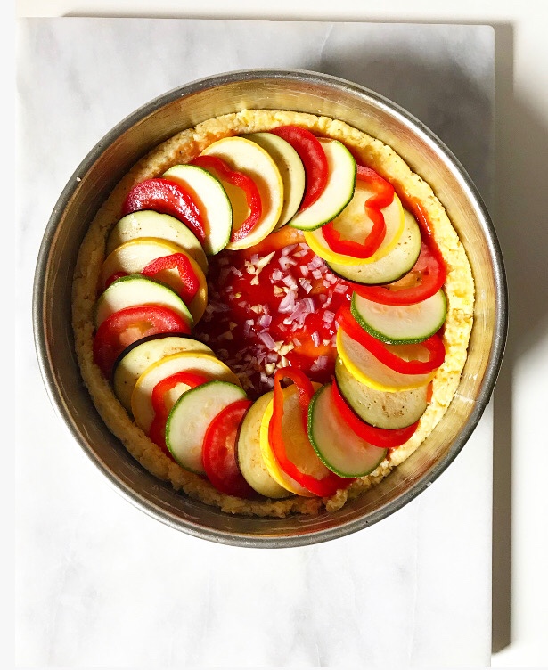Ratatouille Tart with Polenta Crust {Gluten-Free, Plant-Based}