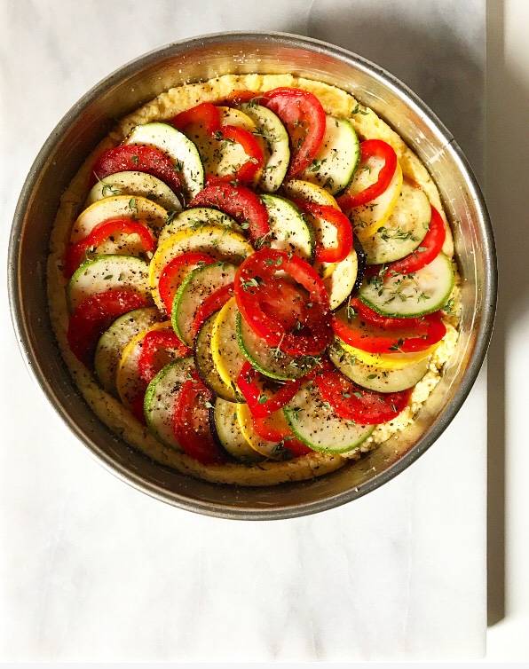 Ratatouille Tart with Polenta Crust {Gluten-Free, Plant-Based}