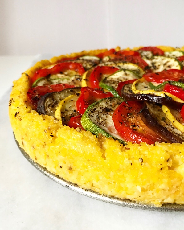Ratatouille Tart with Polenta Crust {Gluten-Free, Plant-Based}