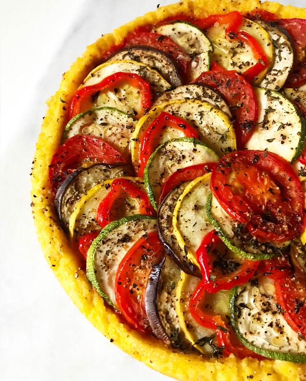 Ratatouille Tart with Polenta Crust {Gluten-Free, Plant-Based}