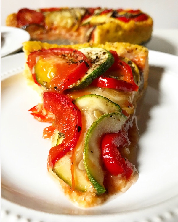 Ratatouille Tart with Polenta Crust {Gluten-Free, Plant-Based}