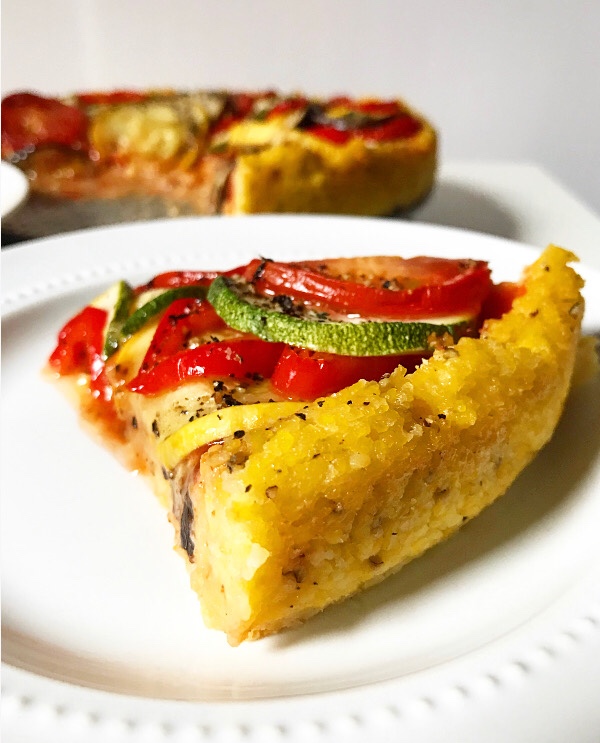 Ratatouille Tart with Polenta Crust {Gluten-Free, Plant-Based}