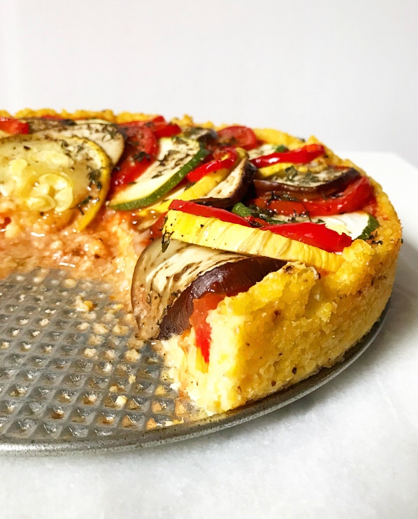 Ratatouille Tart with Polenta Crust {Gluten-Free, Plant-Based}
