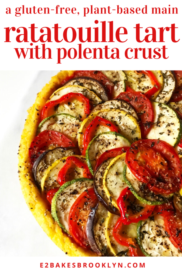 Ratatouille Tart with Polenta Crust {Gluten-Free, Plant-Based}