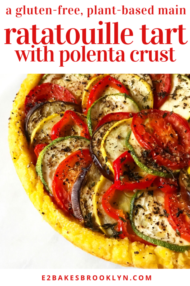 Ratatouille Tart with Polenta Crust {Gluten-Free, Plant-Based}