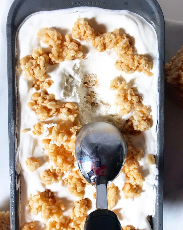 No-Churn Rice Krispies Treats Ice Cream