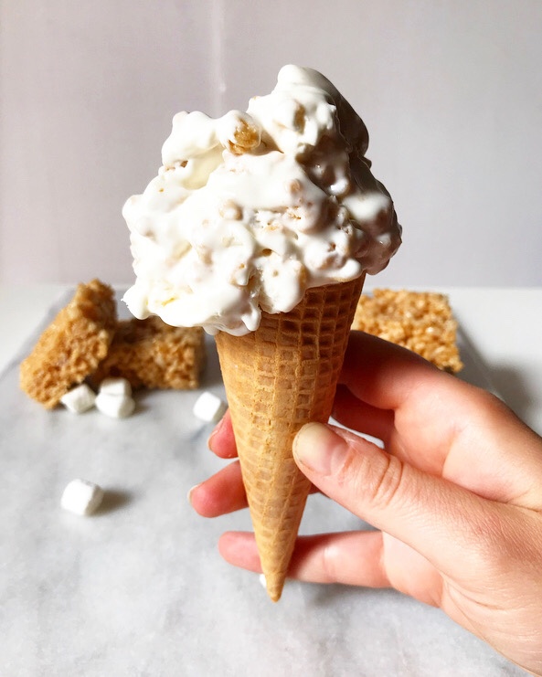 No-Churn Rice Krispies Treats Ice Cream