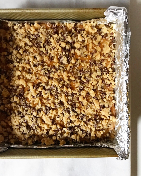 Salted Caramel Chocolate Chip Bars