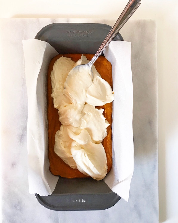 Cheesecake Swirled Pumpkin Bread